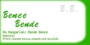 bence bende business card